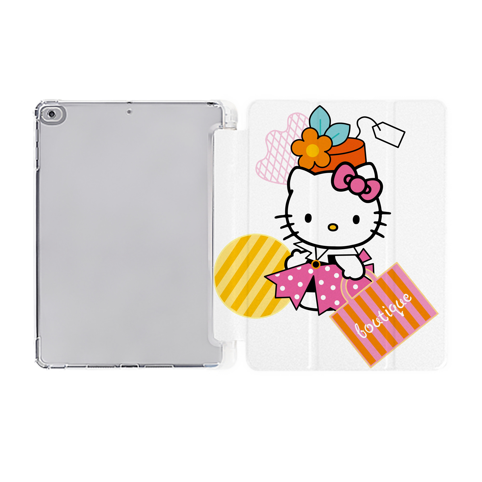 （画像用） Hello Kitty ハローキティ IPad ケース ペン収納付き 三つ折りスタンド PUレザー×シリコン 対応機種9.5/10.5/10.9インチ